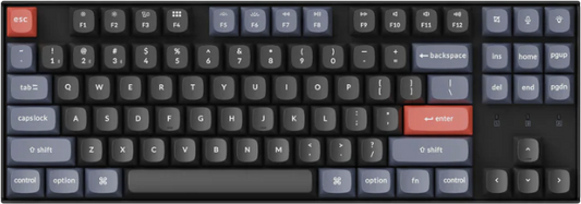 Keychron K8 Pro QMK/VIA Wireless RGB Mechanical Keyboard (Gateron G Pro Brown Switch) - Black