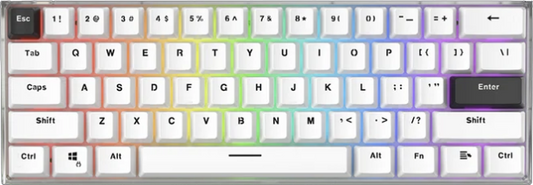 Fantech MAXFIT61 60% RGB Mechanical Keyboard (Blue Switch) (MK857) - White