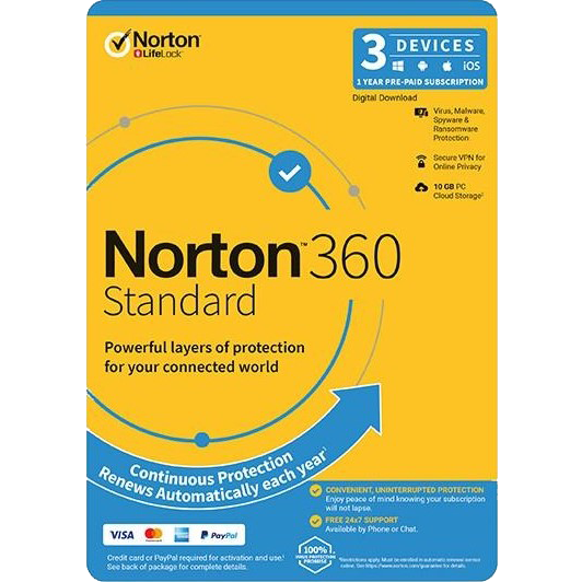 Norton 360 Standard: 3 Devices 1 Year
